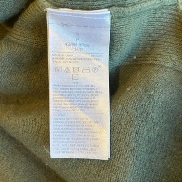 Banana Republic New Way Hi Low Green Knit Hoodie Sweater Small Merino Wool - Picture 9 of 9